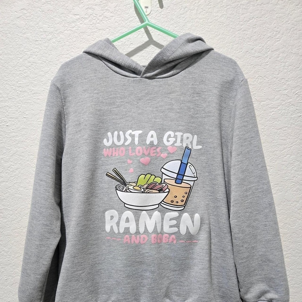 Girls Ramen Bubble Tea Hoodie Just A Girl Pullover Hoodie Sweatshirt 7-8y